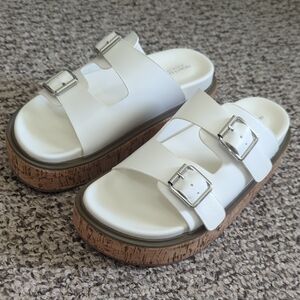 Project Cloud White Platform Sandals
